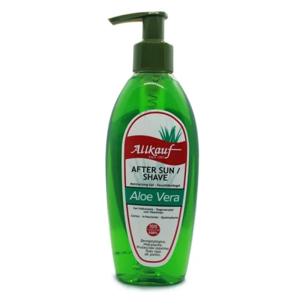 Allkauf Natürliches Aloe Vera Gel 100% After Sun / After Shave Feuchtigkeitsspendendes und regenerierendes Gel